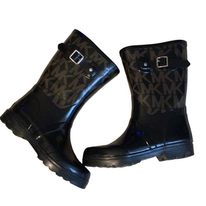 Michael Kors Black and Tan Logo Boots